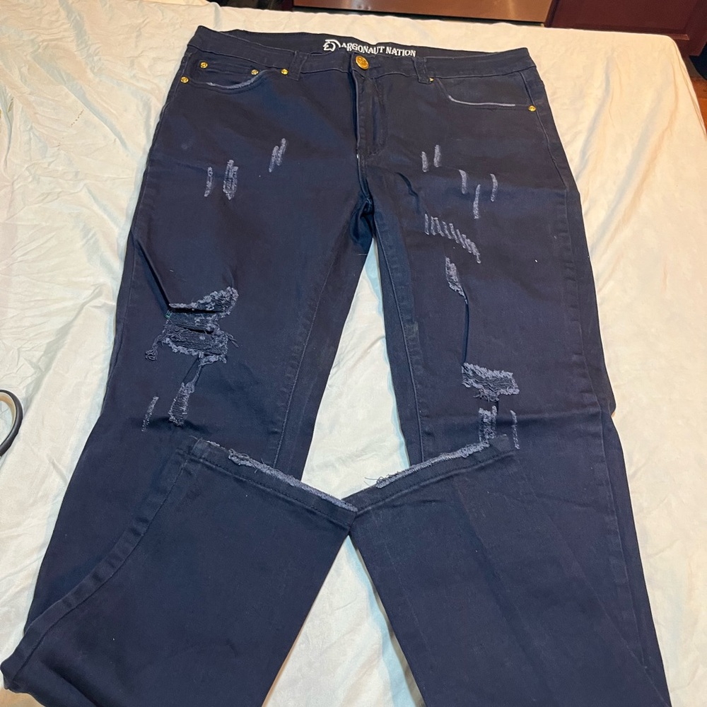 Argonaut Men’s Distressed Dark purple Jeans size 34 excellent condition